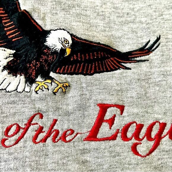 Vtg 90s Headwaters Alaska Drop Shoulder Oversized Eye of the Eagle sweatshirt 2X - Picture 7 of 9